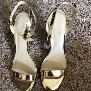 Metallic Gold Nine West Heels